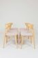 Dining chairs set of 6 rose pâle natural wood