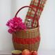 Wicker basket and scoubidou