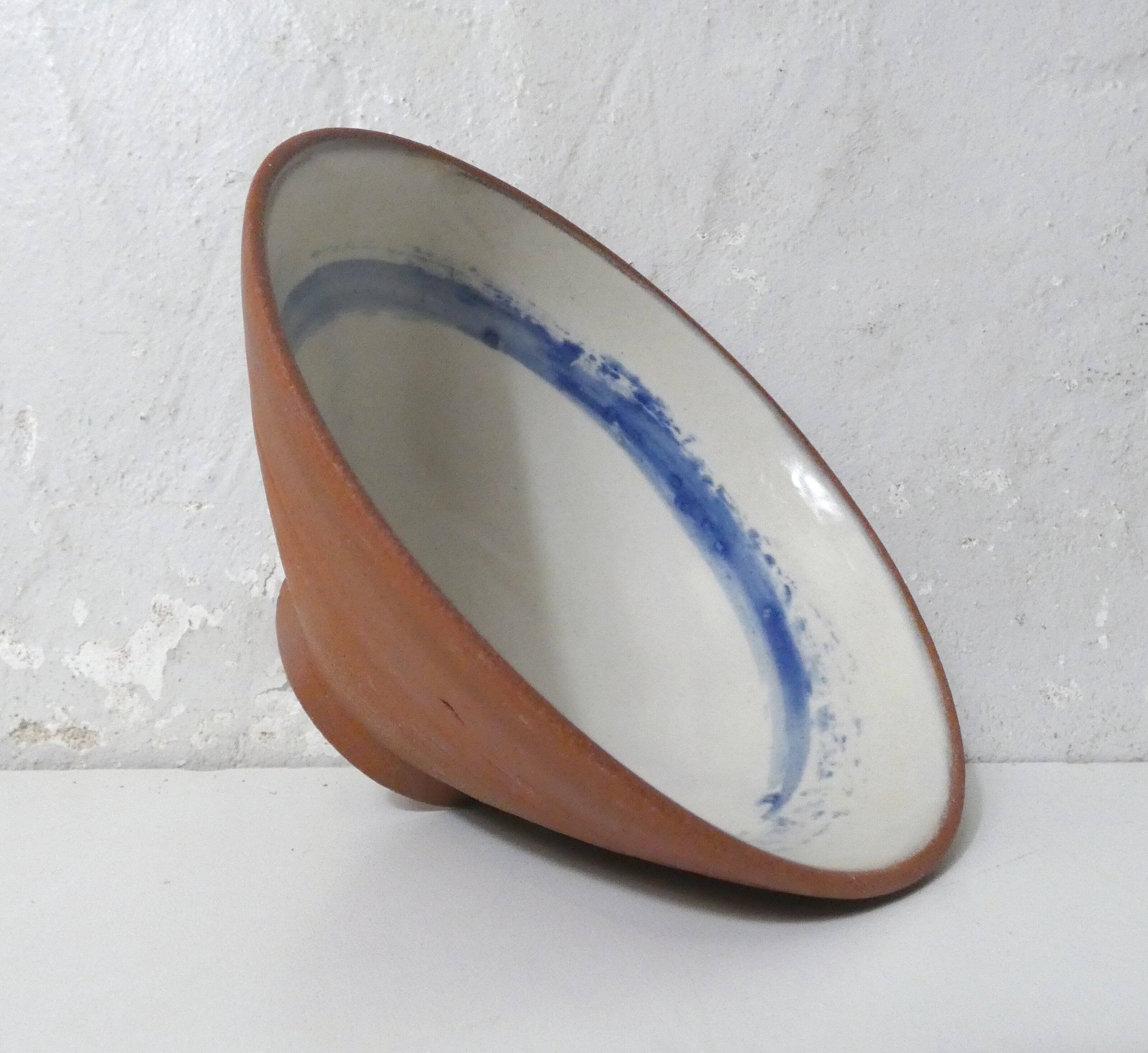 vintage ceramic bowl studio pottery Japandi wabi-sabi brutalist