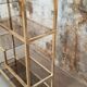 Vintage glazed brass shelf