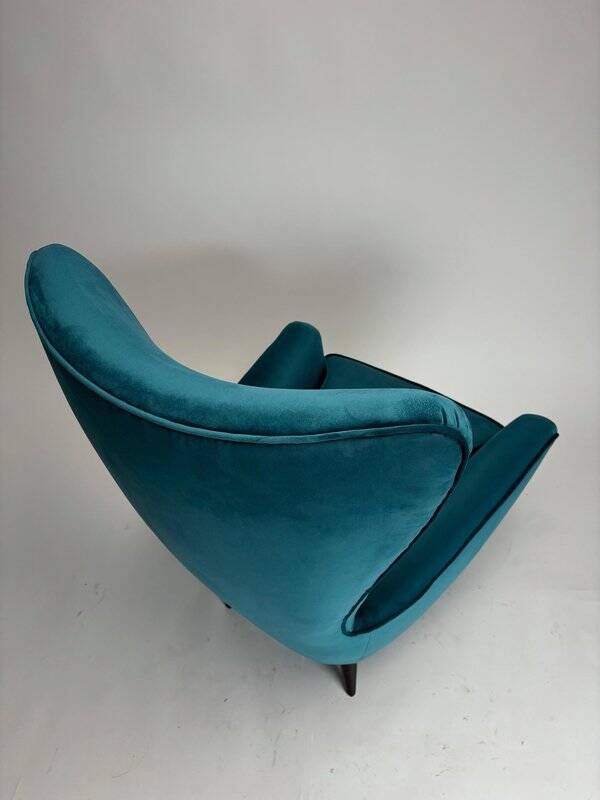 Mid-Century Modern Italian ISA Velvet Chair, 1950s
