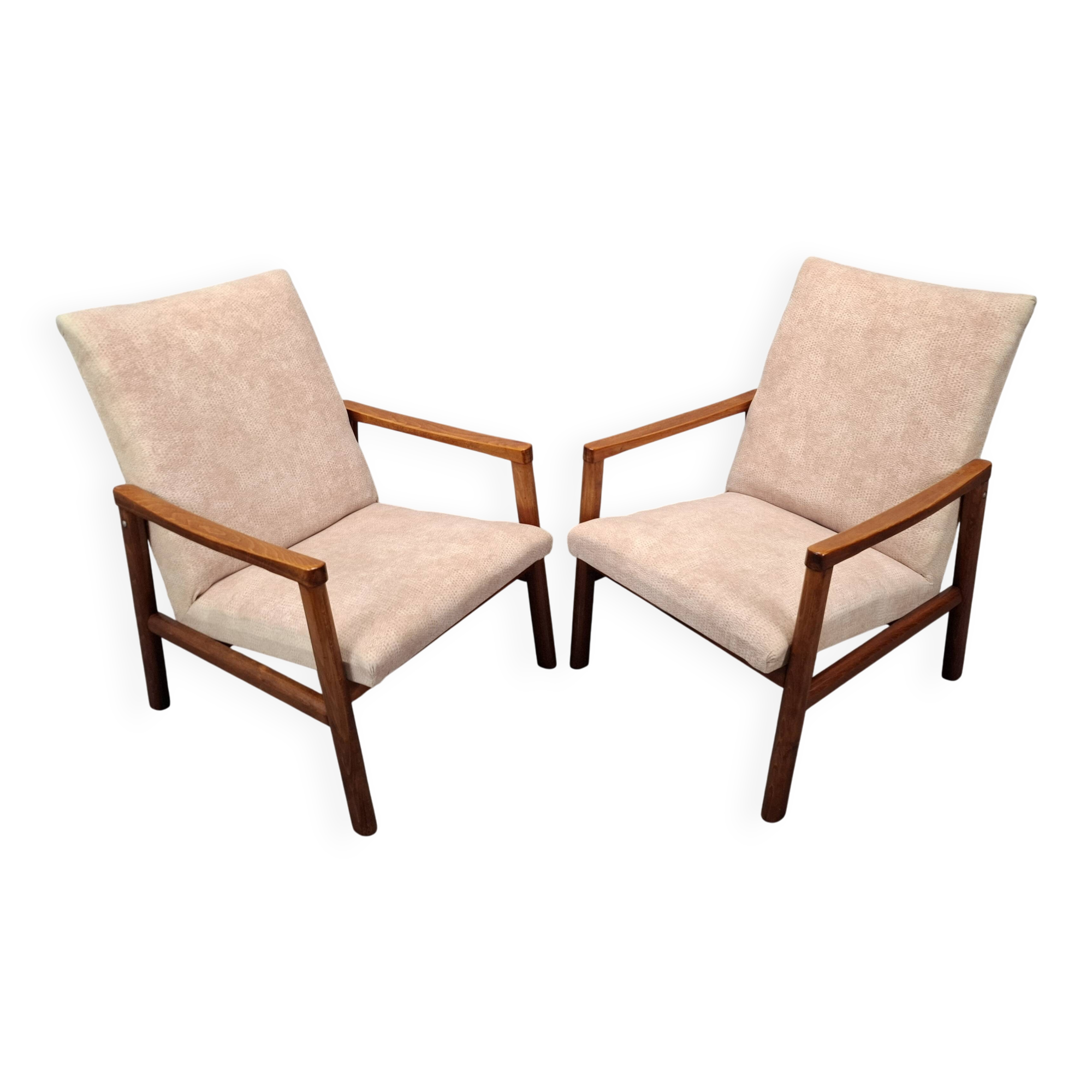Pair of TON Mid-Century Modern Armchairs, Czechoslovakia, 1970s