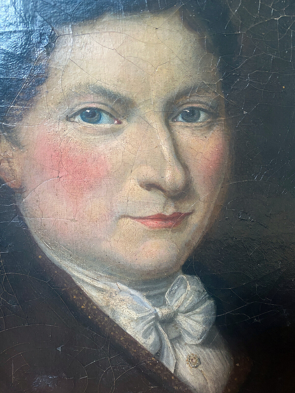 Painting "Portrait of a nobleman with a bow tie" XIX° HST (for restoration)