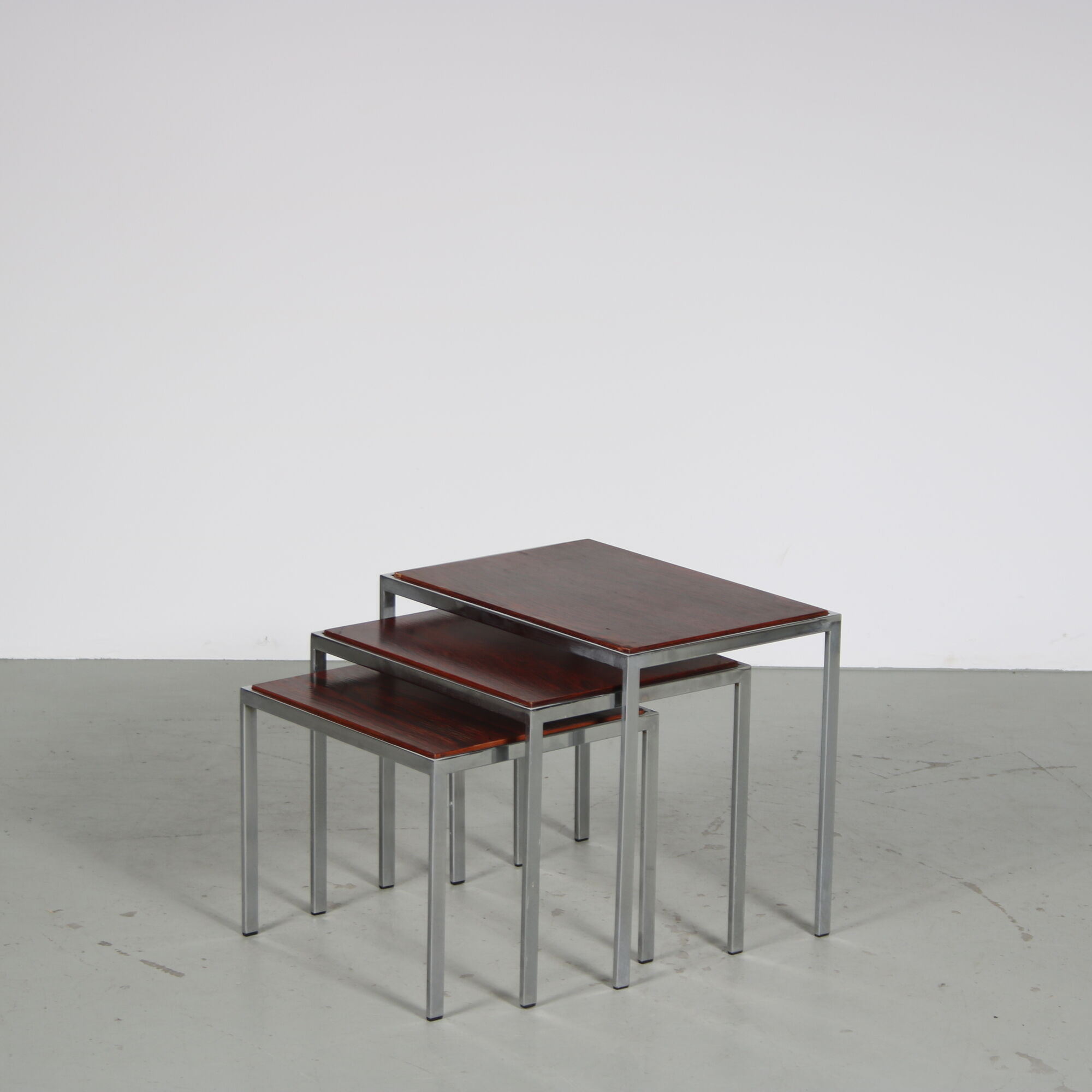 1960s Set of 3 reversible nesting tables from the Netherlands