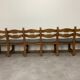 6 vintage solid wood brutalist chairs