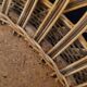 Woven rattan mirror, sunburst, vintage flower