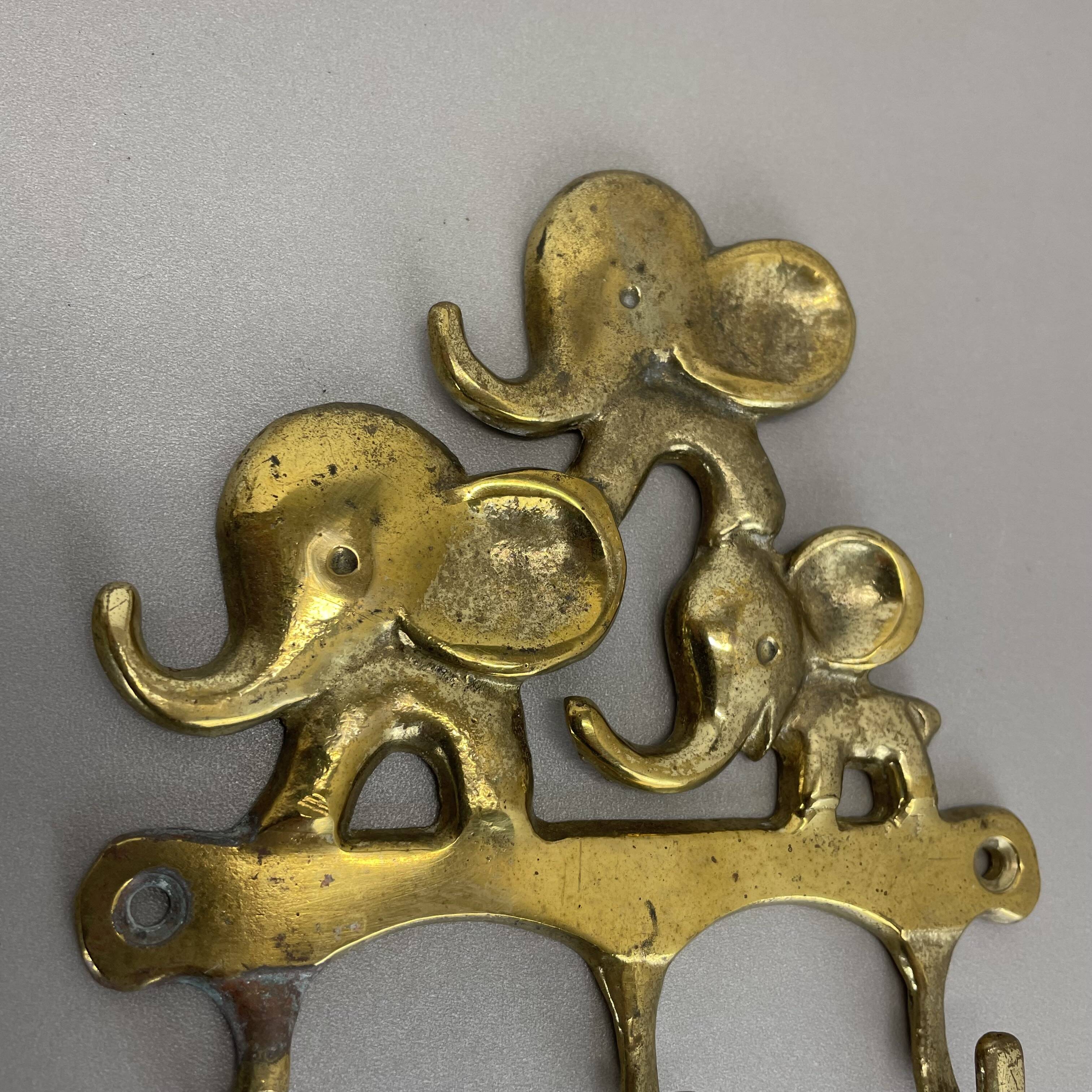 Brass "elephant" hook coat element by walter bosse herta baller, austria 1950s