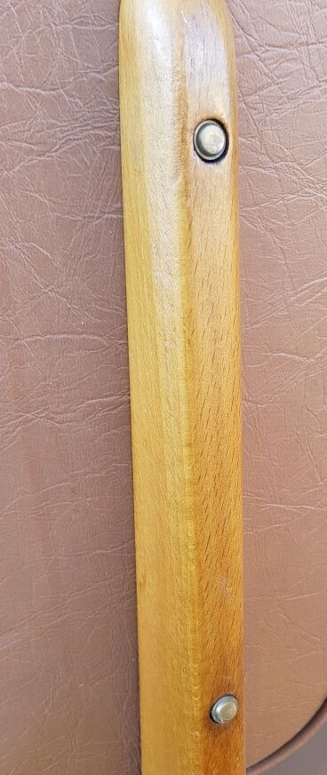 4 chairs wood and leatherette 60s