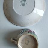 Cup and saucer Creil & Montereau "Rooster"