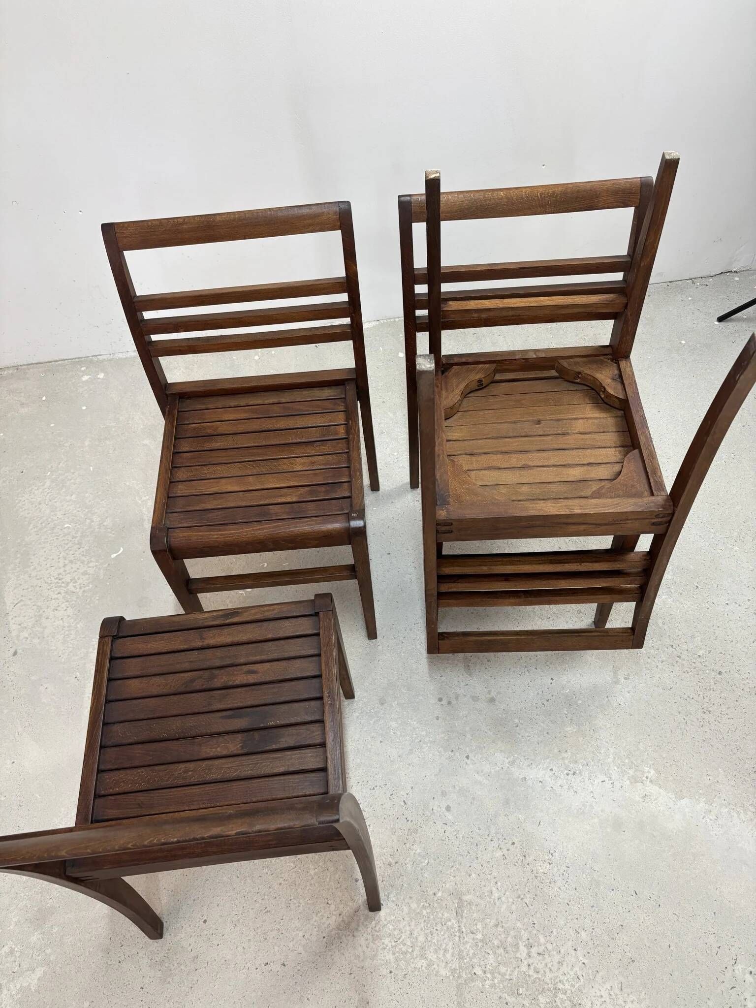 Four chairs from the Reconstruction design by René Gabriel, model 103.