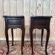 Pair of bedside tables – Louis XV style – Solid oak – Brass