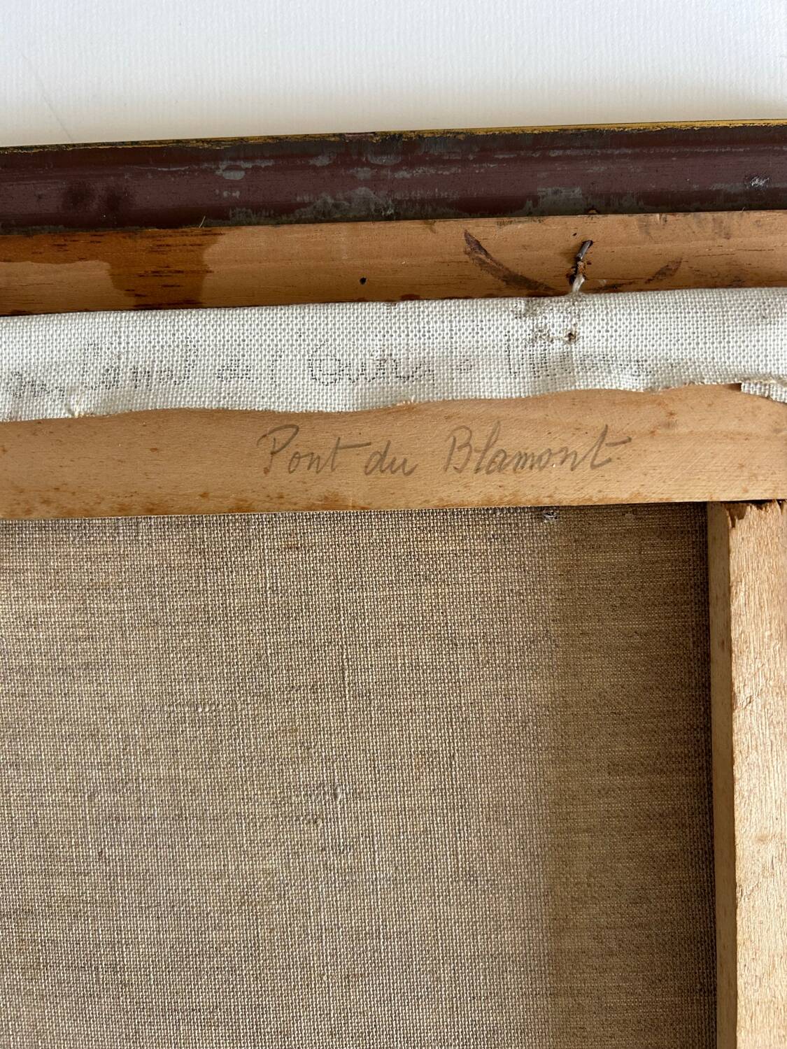 Huile sur Toile « Le pont de Blamont sur l'Ourcq » de Laby . XX.