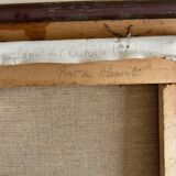 Huile sur Toile « Le pont de Blamont sur l'Ourcq » de Laby . XX.