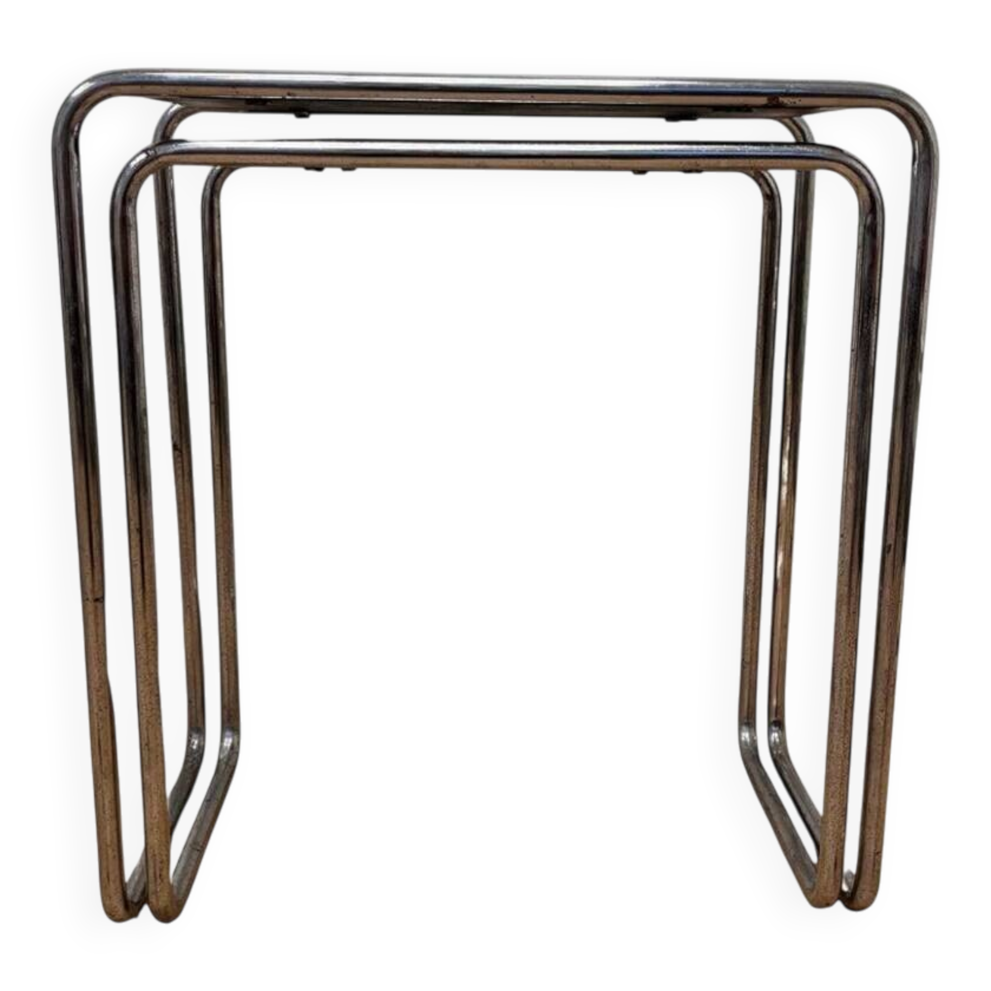 Rare Bauhaus chrome Nesting Tables B9, Marcel Breuer, 1930s