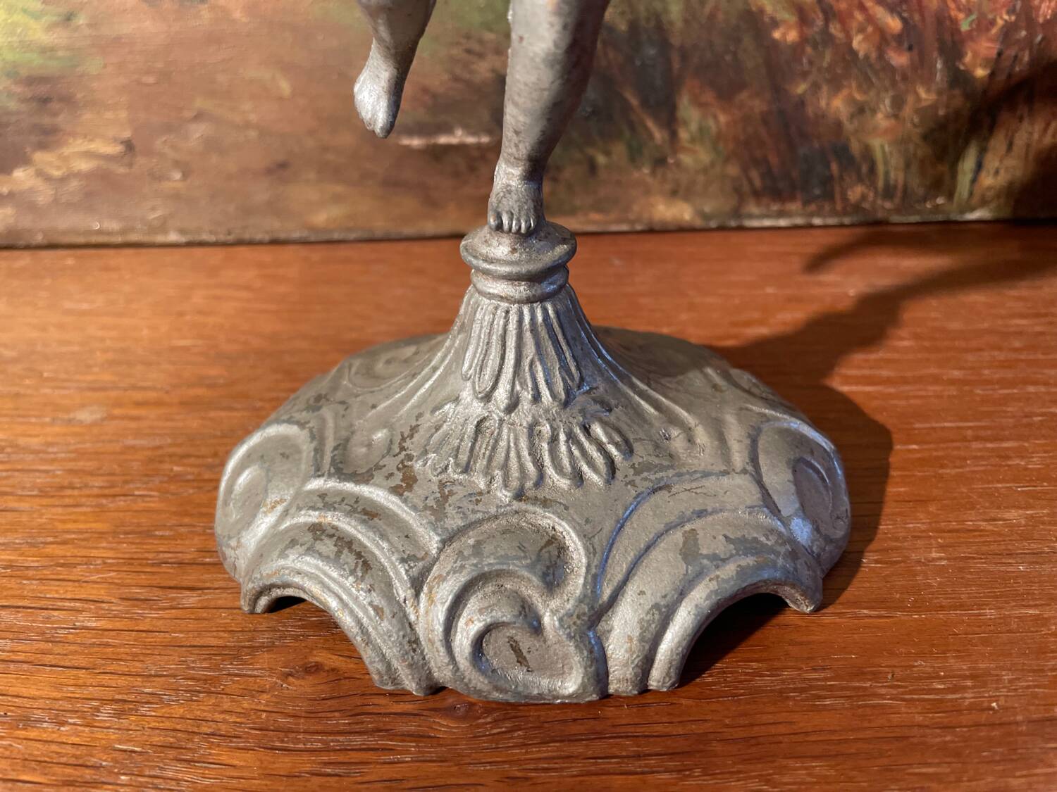Old cherub candle holder