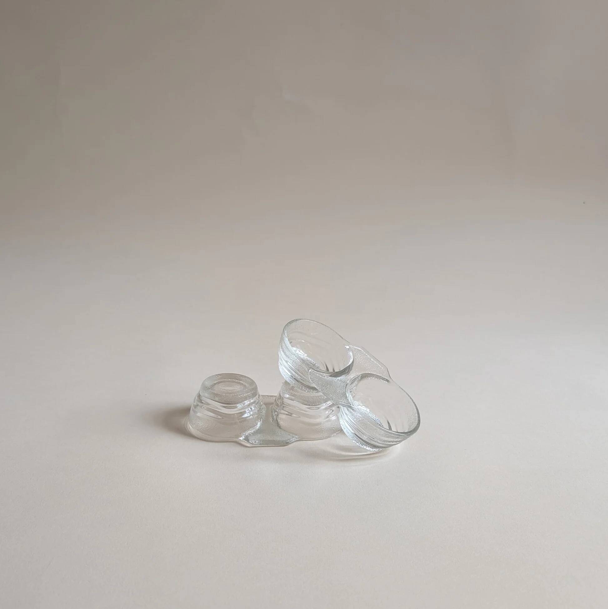 Pair of glass salt and pepper shakers