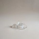 Paire de salières et poivrières en verre