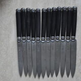 12 Antique silver ebony dessert knives