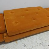 Sofa, daybed art deco, orange velvet
