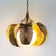 Gilt palm leaf and opaline glass pendant light by Hans Kögl
