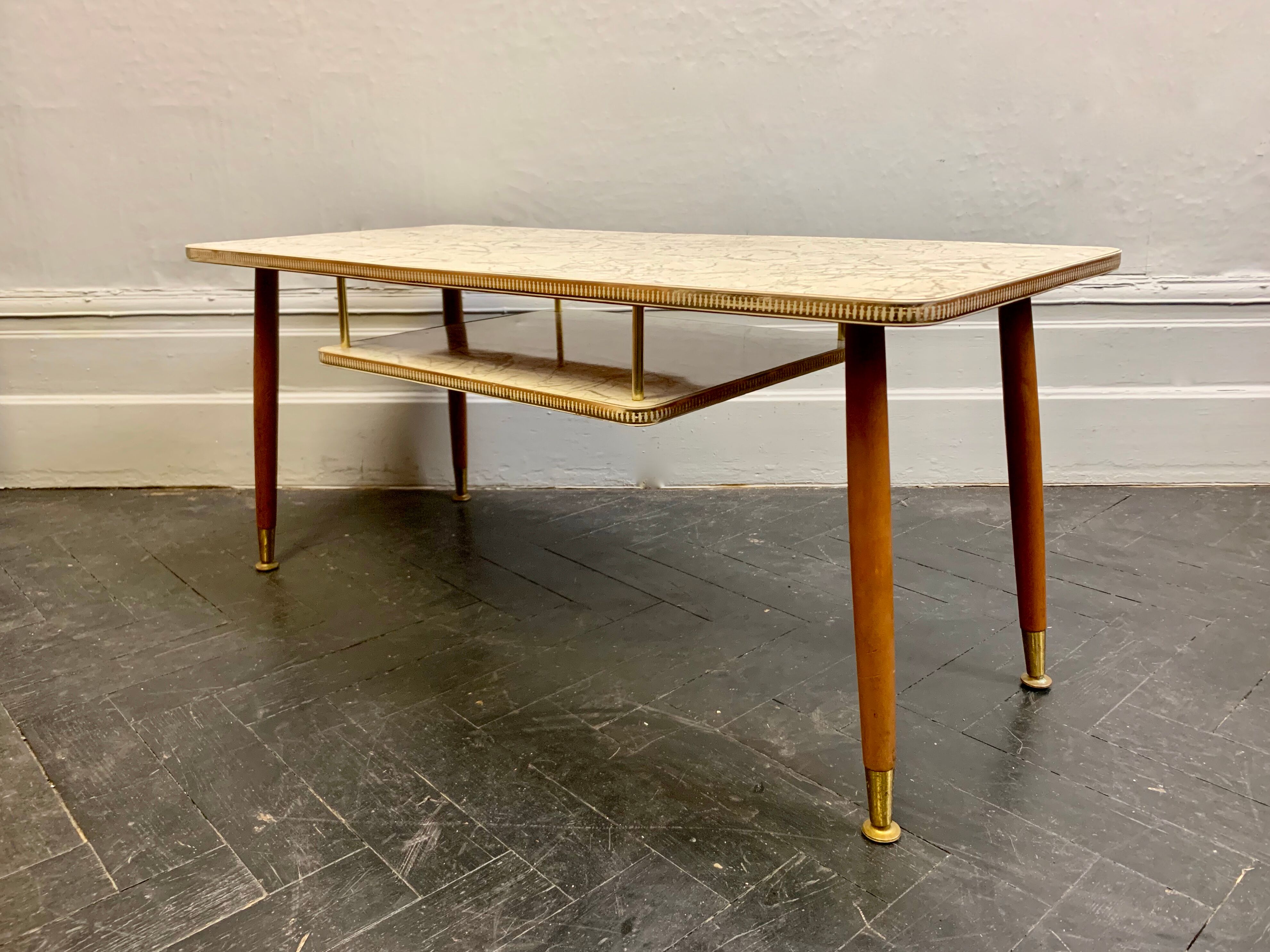 Vintage Coffee Table With Shelf Formica #D12