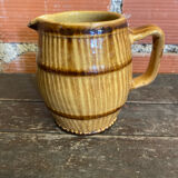 Old pichet terre de feu beige stoneware barrel shape