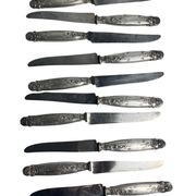 Art de la table, série dix couteaux à fruit argent minerve début XXème
