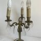 Bronze three-light girandole table lamp