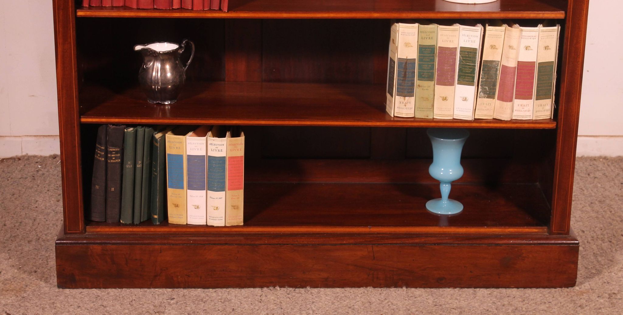 open mahogany library with inlays - 19th century