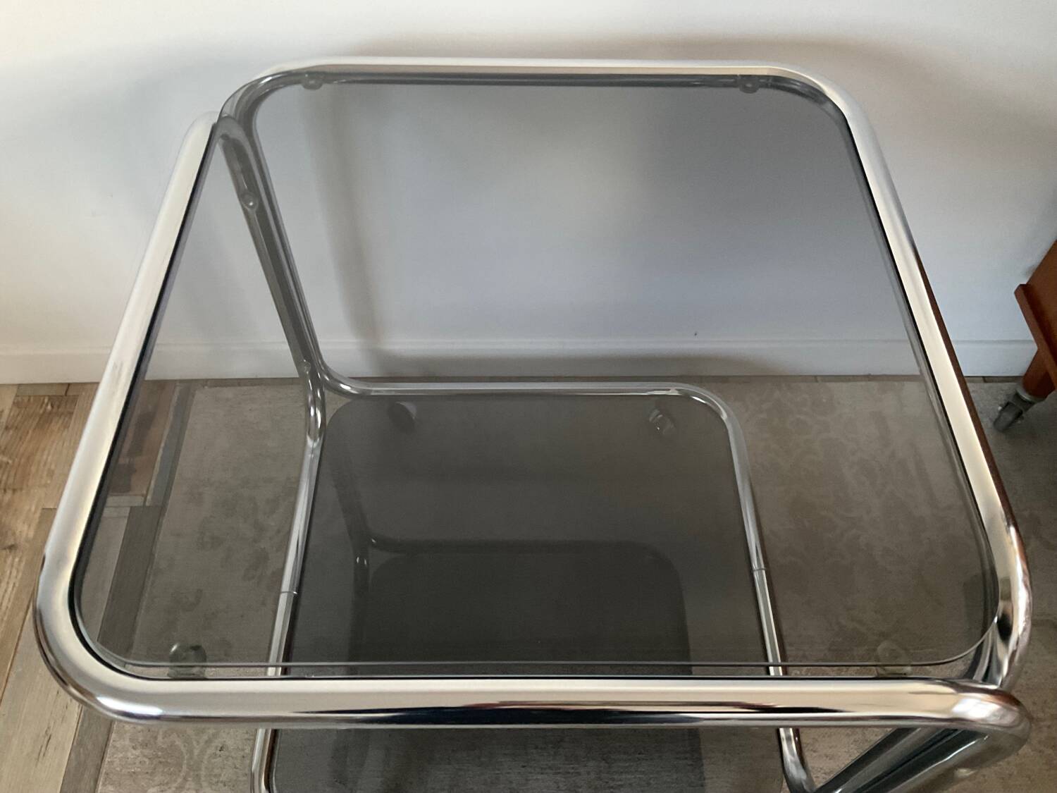 Space Age Side Coffee Table on Casters