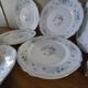 Series 10 flat plates Arcopal, white opaline with blue flowers