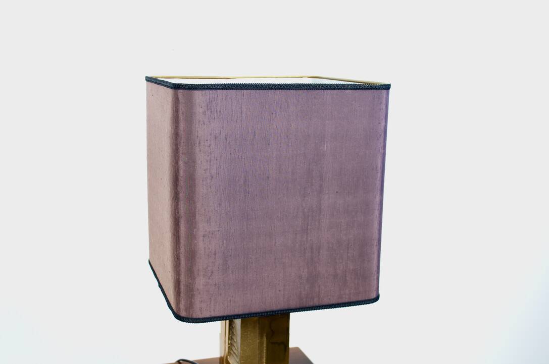 POLISHED/FROSTED BRONZE LAMP MICHEL MANGEMATIN FRANCE 1960