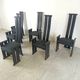 Post modern high back dining chairs, set of 6, 1970s