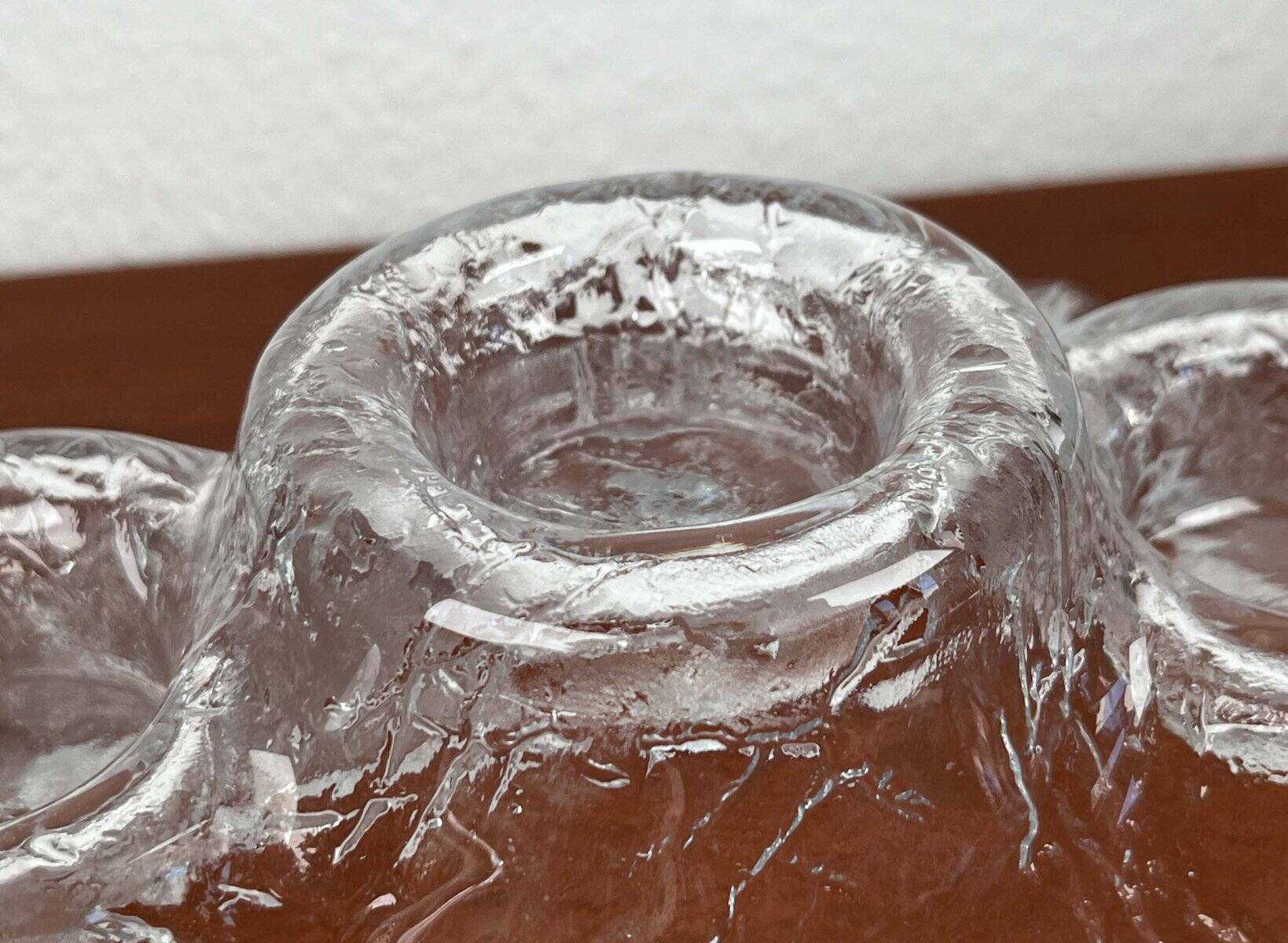 Bougeoir en verre d'art vintage par Pertti Kallionen pour Muurla, années 1970