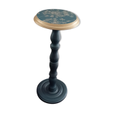 Vintage blue and gold pedestal table