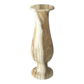 Vintage Italian Onyx Marble Vase – 25 cm – Honey & Cream Stone