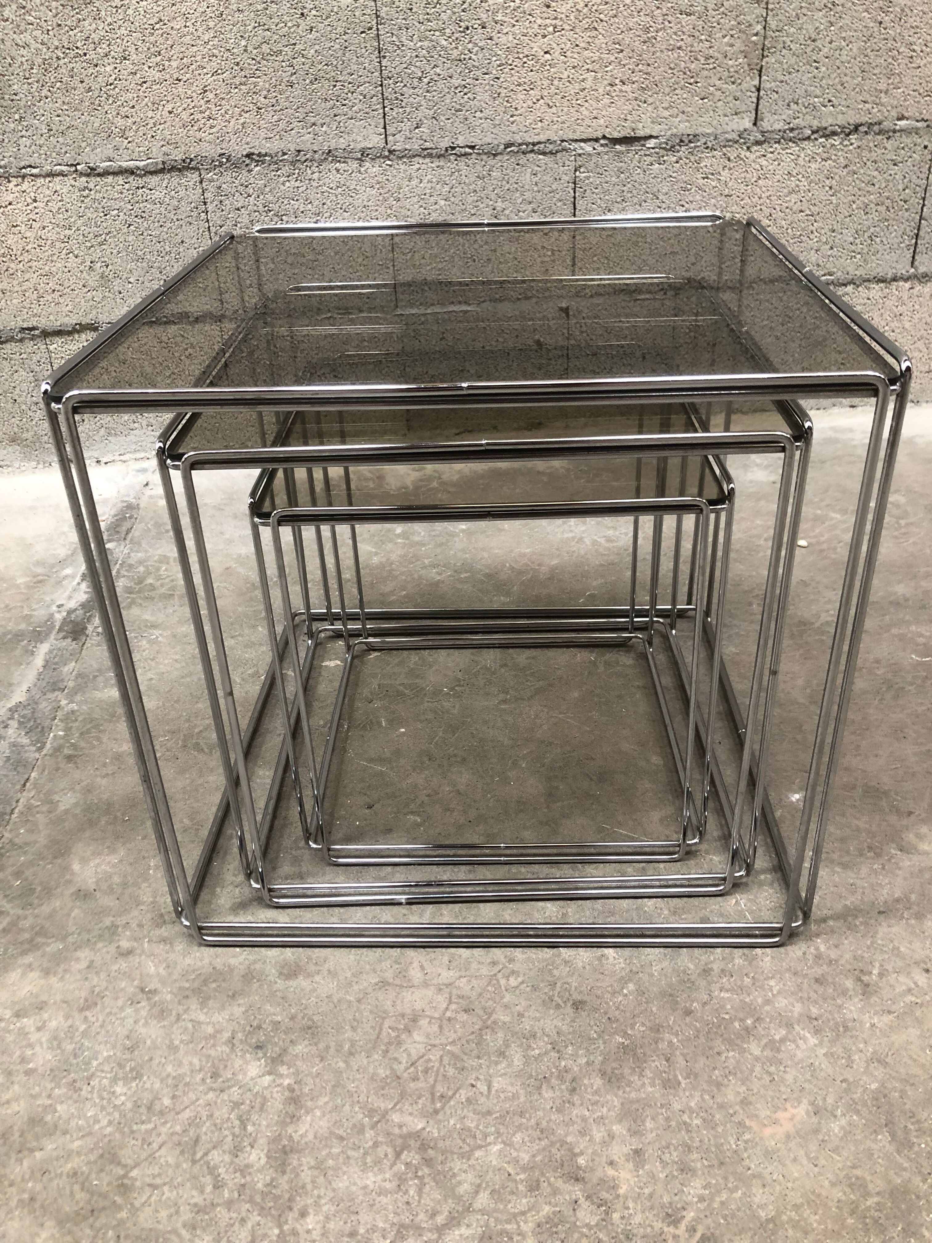 Side tables Max Sauze for Isosceles 1970