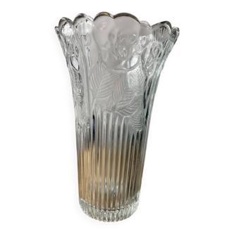 Vase en verre moulée italien
