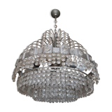Italian crystal and chrome chandelier