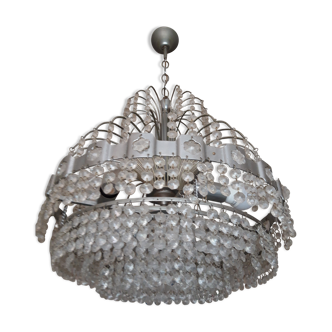 Lustre cristal et chrome italien