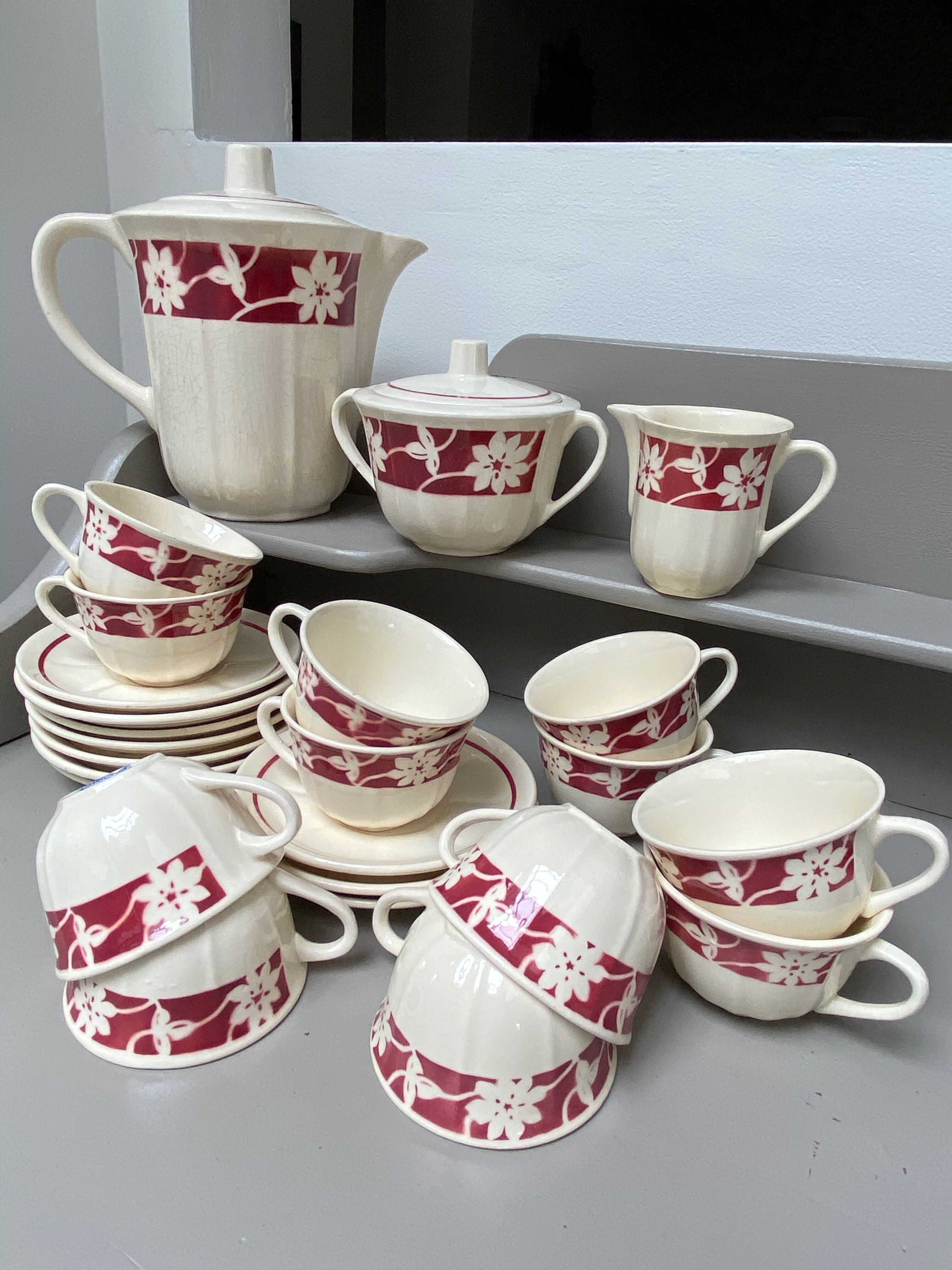 Badonviller earthenware coffee service