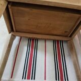 former raw wood with 2 baroque style drawers bedside