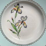 6 vintage white and green porcelain soup plates Iris Moulin des Loups "Sargosse" 1950s