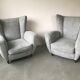 Paire de fauteuils italiens en velours