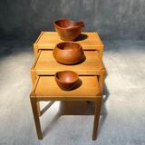 Suite of 3 vintage Scandinavian nesting tables