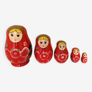 Russian dolls or farm matriochka series of 5