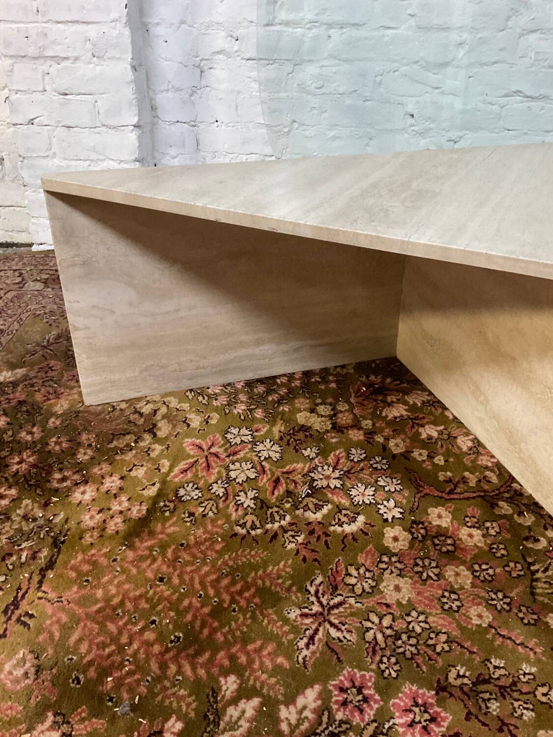 Travertine coffee table