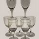 7 wine glasses with Greek decoration / glass. Height 16.5 cm. Diameter at the rim.