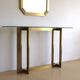 Modernist brass and glass console table & mirror. 1970s