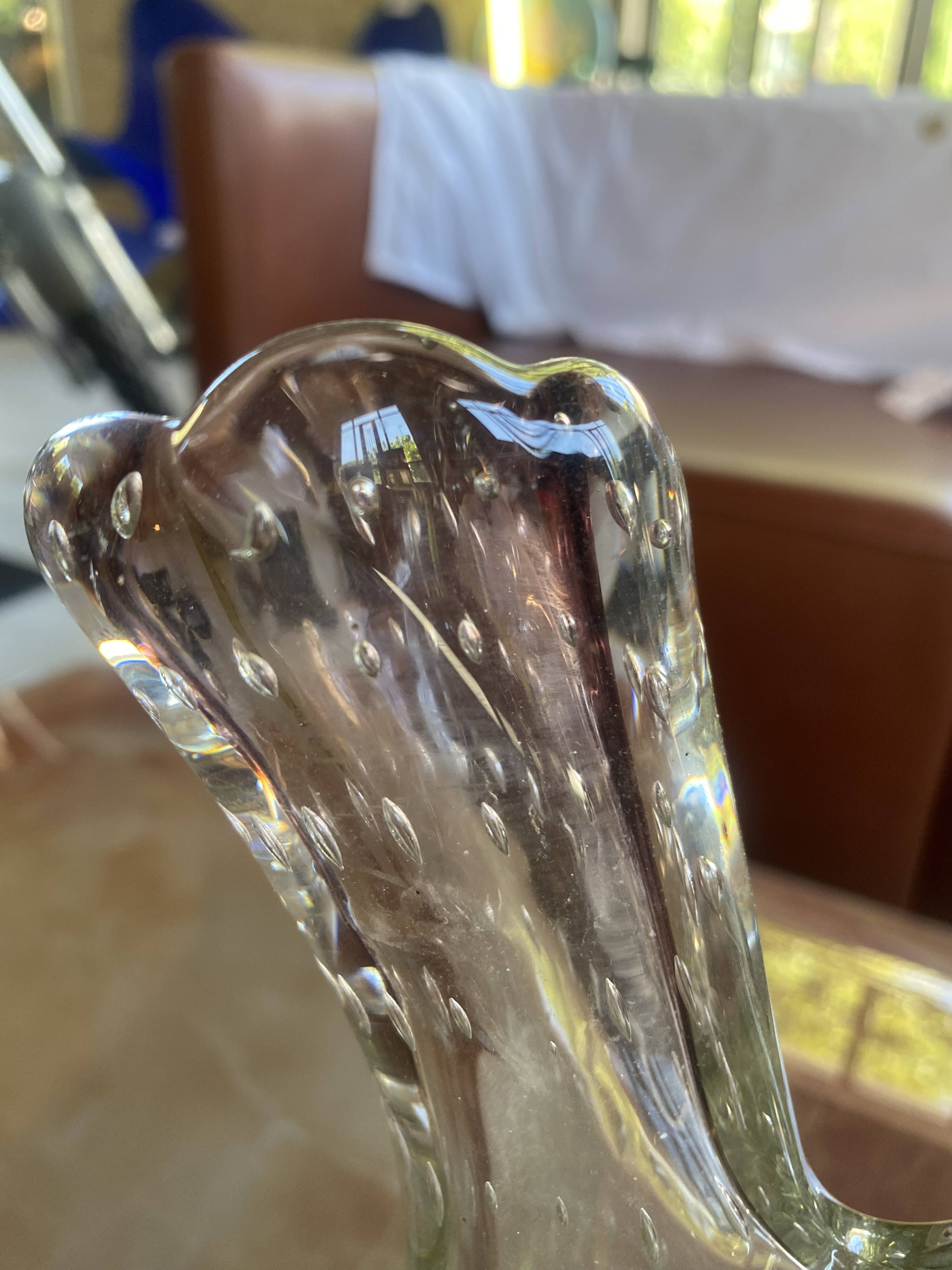 Vase en verre bullé Murano - Années 70